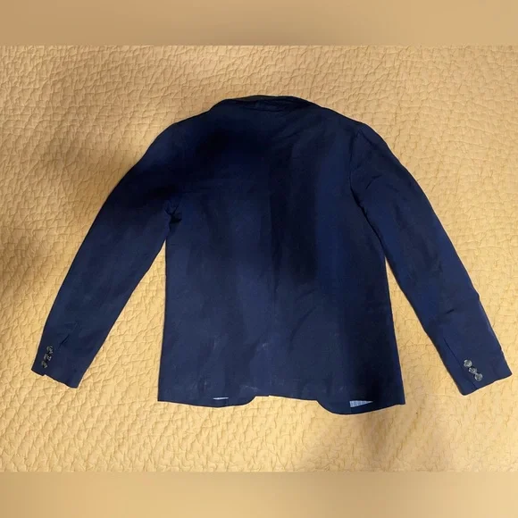 Navy cotton blazer, Bardot Junior, boys size 10 - Picture 3 of 6